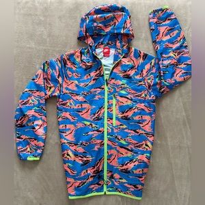 Nike Women’s Packable Camo Windrunner Jacket Multi Color Full Zip Hoodie Size L